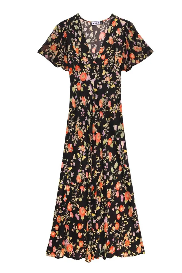 Women RIXO All Clothing Florida Midi Dress Waterblossom Noir