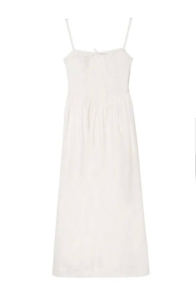 Women RIXO All Clothing Neroni Cotton Midi Dress Ivory