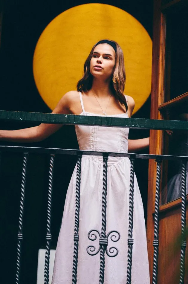 Women RIXO All Clothing Neroni Cotton Midi Dress Ivory