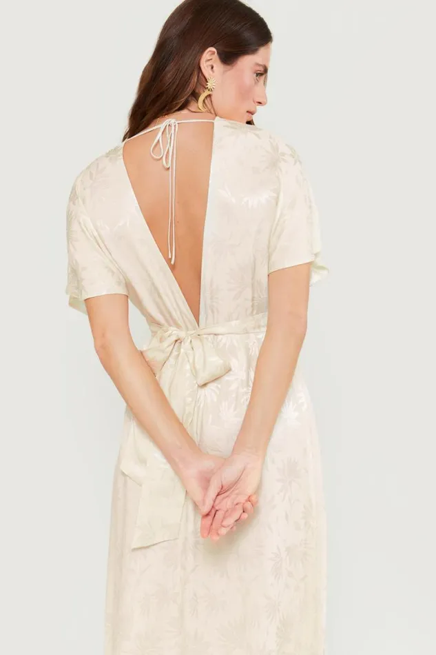 Women RIXO All Clothing Sadie Jacquard Midi Dress Daisy Jacquard Cream