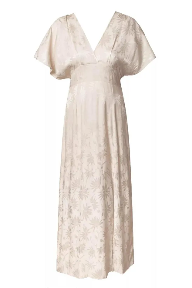 Women RIXO All Clothing Sadie Jacquard Midi Dress Daisy Jacquard Cream