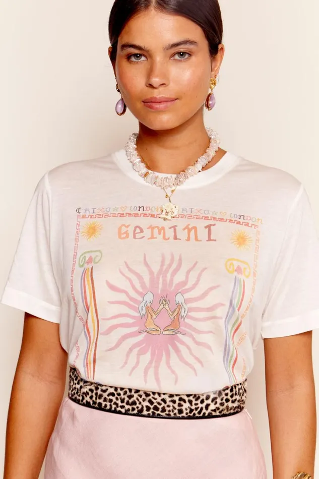 Women RIXO Extended Sizing Ria Zodiac TShirt Gemini