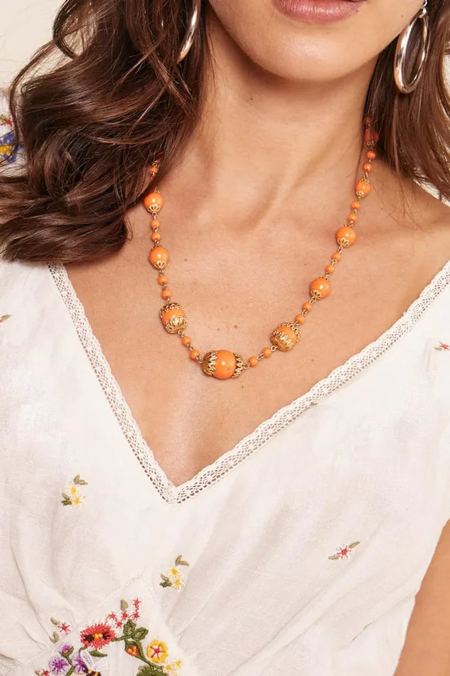 Women RIXO Last Chance Nala Necklace Orange
