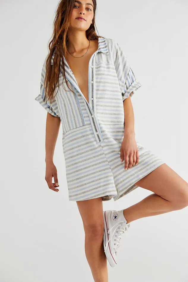 Women Rompers Free People For The Boys Romper Boardwalk Stripe