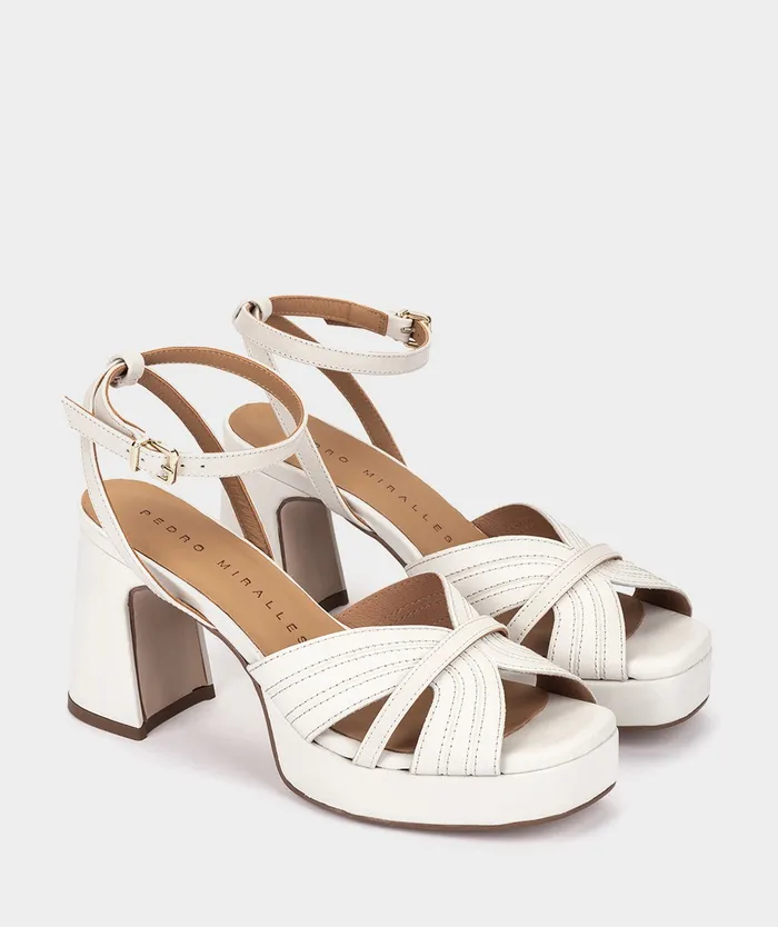Women Salamanca White 8211 Heeled Sandals Pedro Miralles
