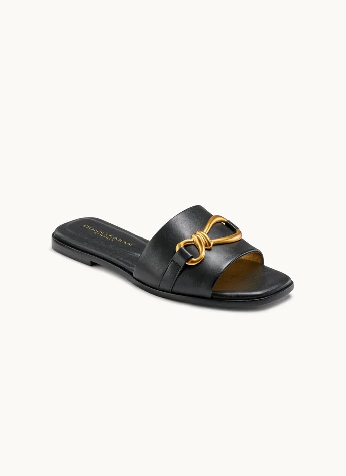 Women Sandals Donna Karan HAYLEN FLAT SANDAL Black