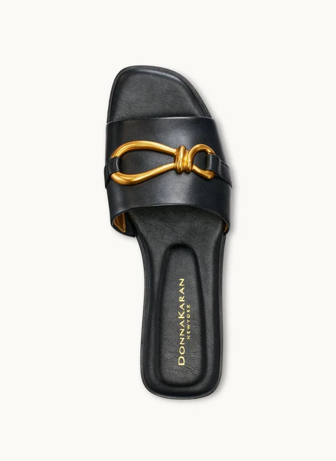 Women Sandals Donna Karan HAYLEN FLAT SANDAL Black