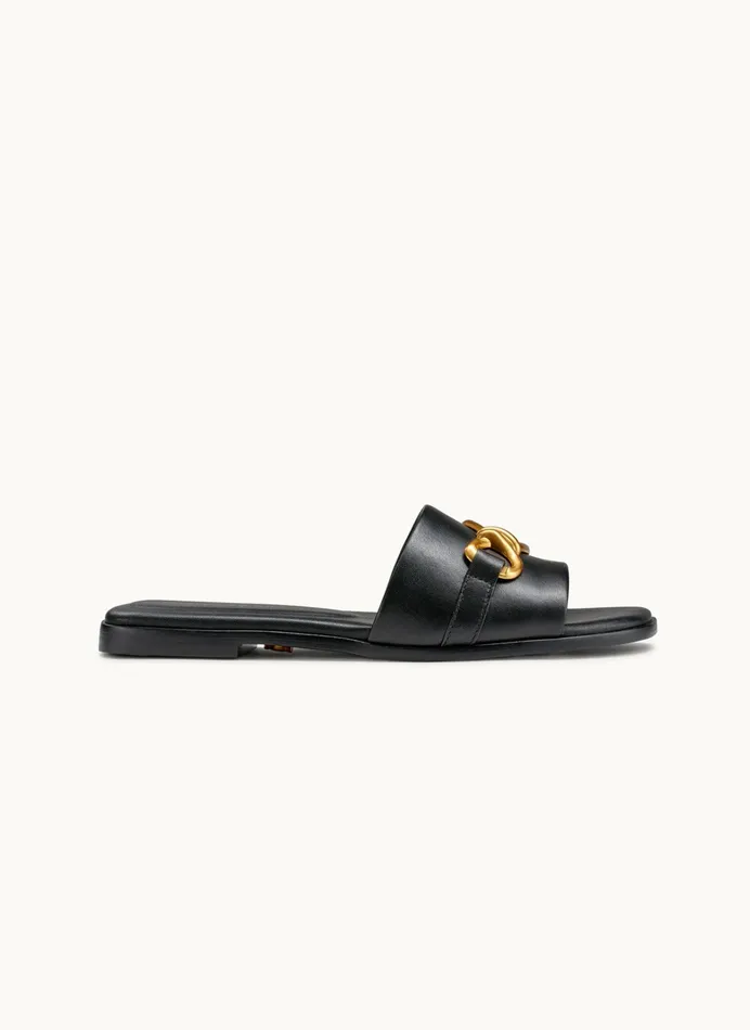 Women Sandals Donna Karan HAYLEN FLAT SANDAL Black