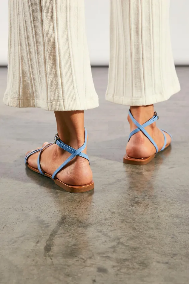Women Sandals Free People Paradise Strappy Sandals Fresh Blue