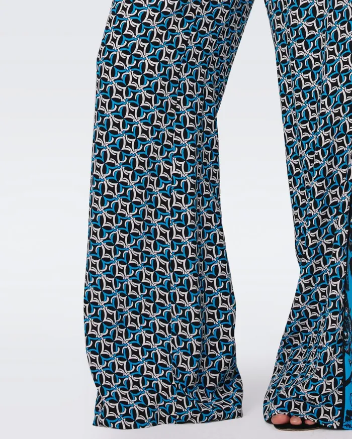Women Sarina Pants Night Vine Blue And Tiny Gig Tile DVF Pants and Shorts