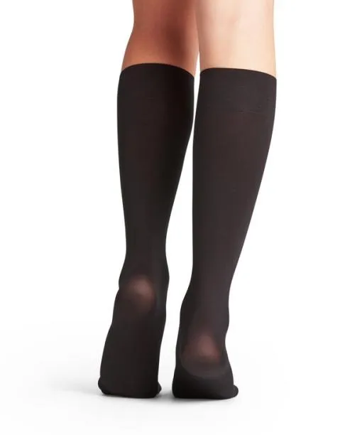 Women Seidenglatt 40 DEN Women Kneehigh Socks Black FALKE Fullyfashioned Stockings