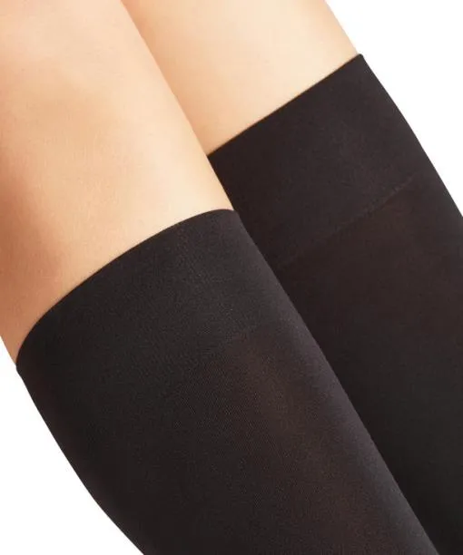 Women Seidenglatt 40 DEN Women Kneehigh Socks Black FALKE Fullyfashioned Stockings
