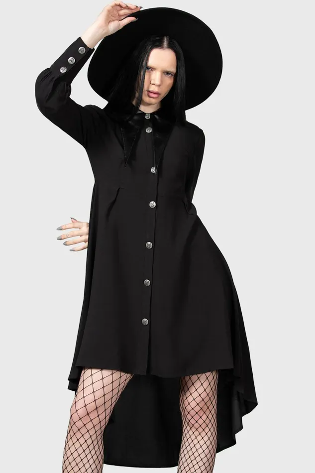 Women Shirt Killstar Heavens Below Shirt Dress