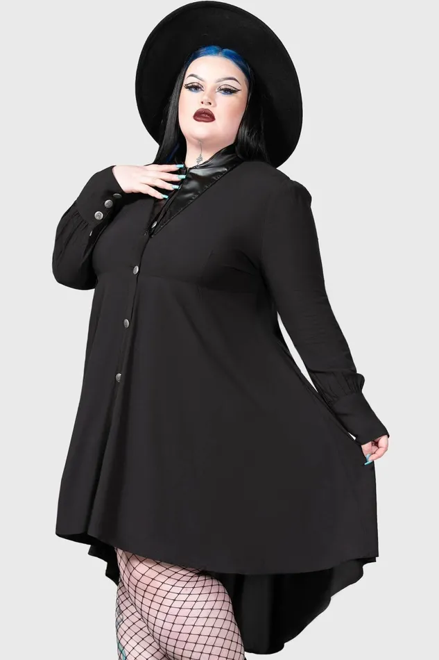 Women Shirt Killstar Heavens Below Shirt Dress
