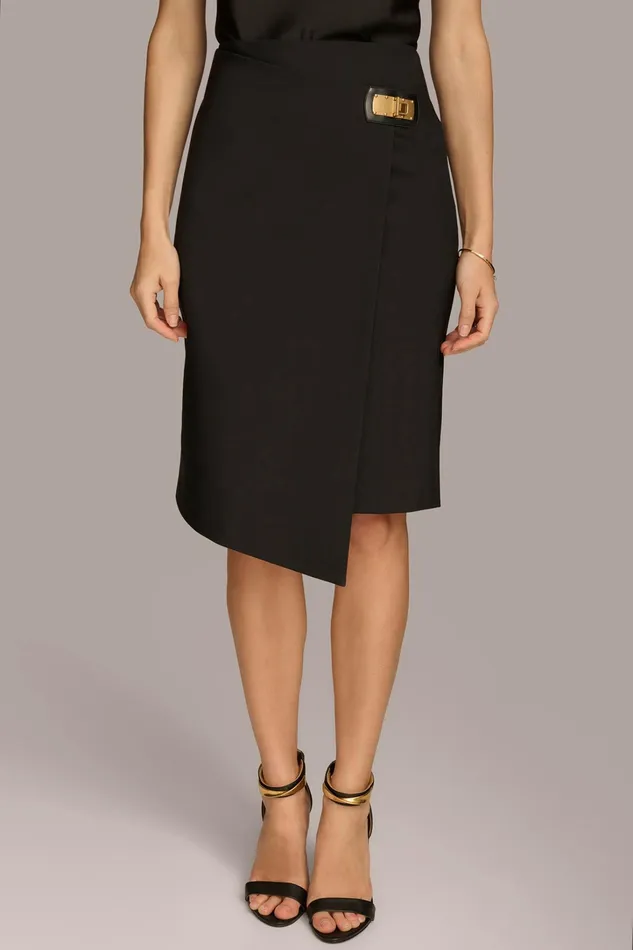 Women Skirts Donna Karan PENCIL SKIRT WITH BUCKLE DETAIL Black