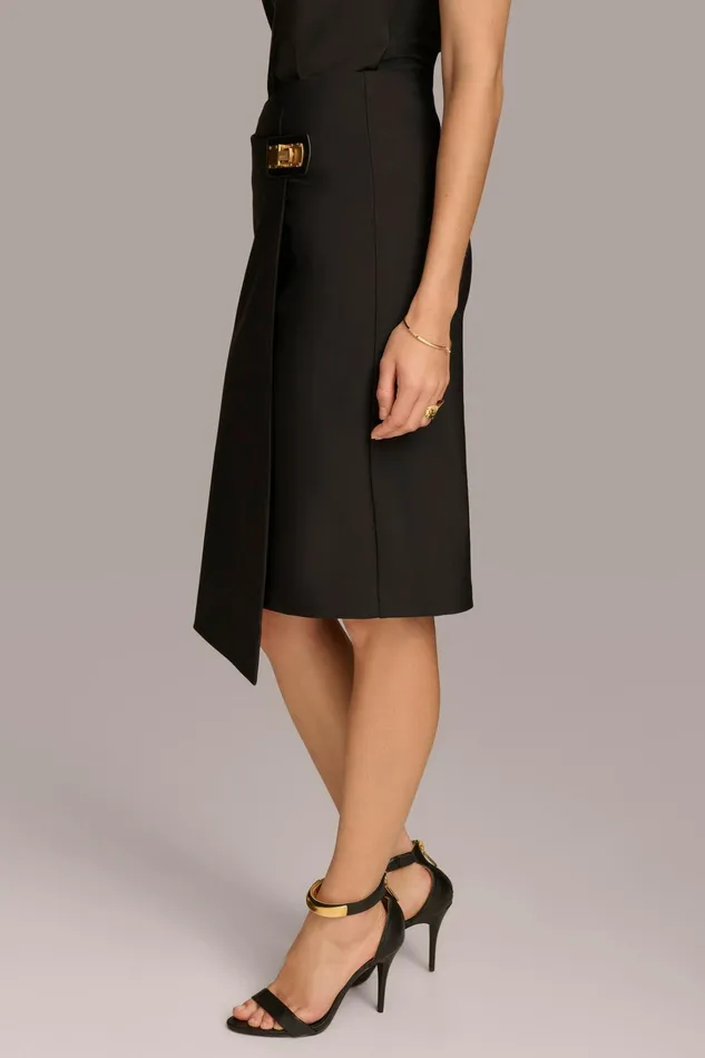 Women Skirts Donna Karan PENCIL SKIRT WITH BUCKLE DETAIL Black