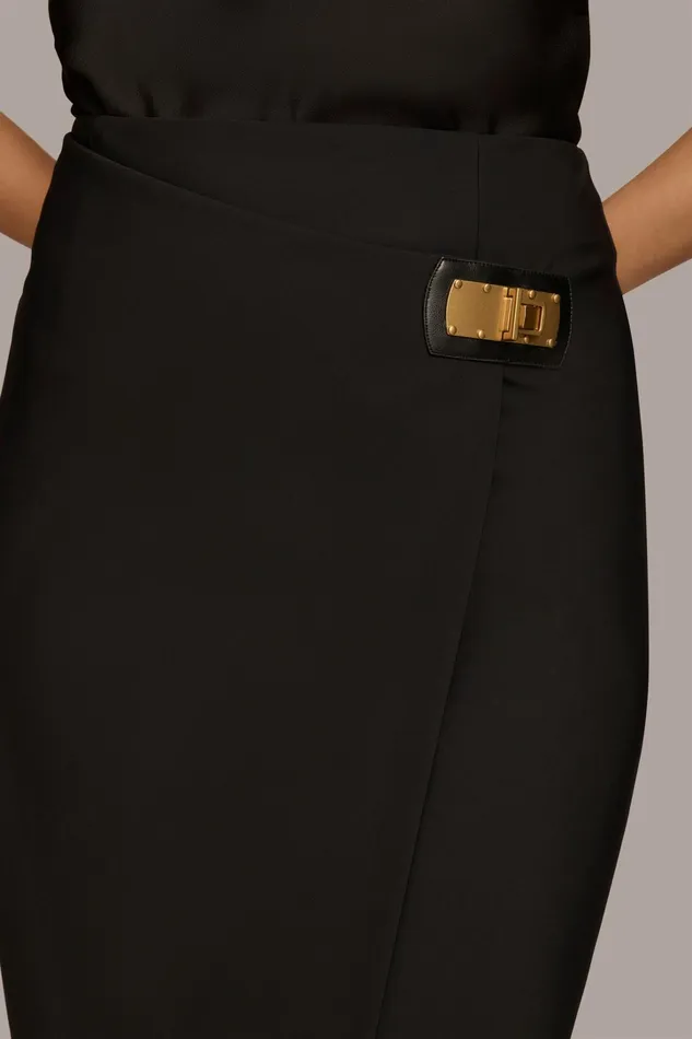 Women Skirts Donna Karan PENCIL SKIRT WITH BUCKLE DETAIL Black