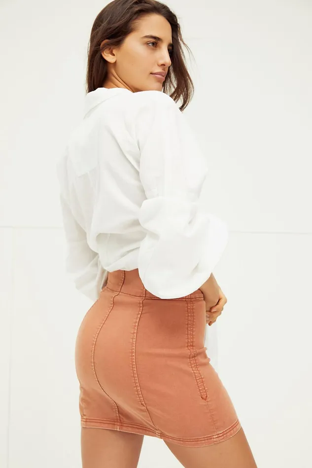 Women Skirts Free People Holding Onto A Dream Mini Skirt Smoked Topaz