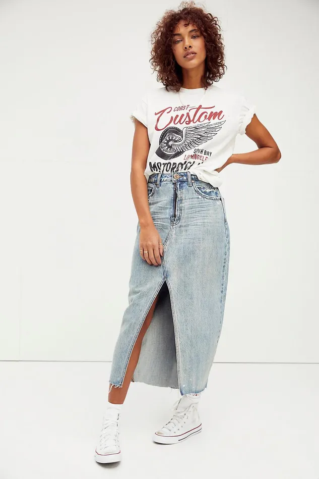 Women Skirts Free People OneTeaspoon Rocko Denim Skirt Kansas