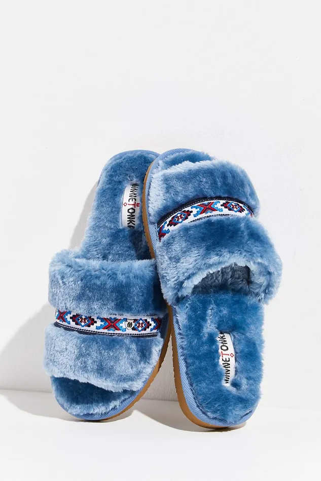 Women Slippers Free People Minnetonka London Slippers Blue