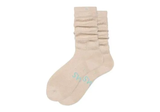 Women Slouchy Quarter Crew Socks Off White TOMS Socks