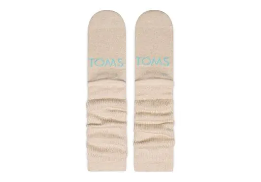 Women Slouchy Quarter Crew Socks Off White TOMS Socks