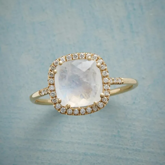 Women Sparkling Moonstone Ring Sundance Catalog Rings