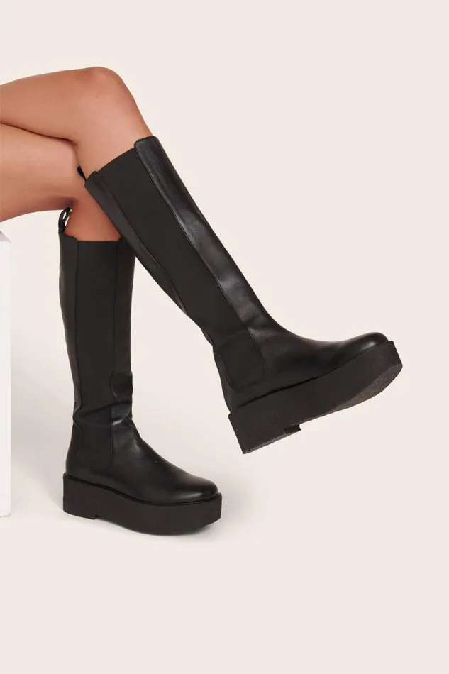 Women STAUD Boots PALAMINO TALL PLATFORM BOOT BLACK