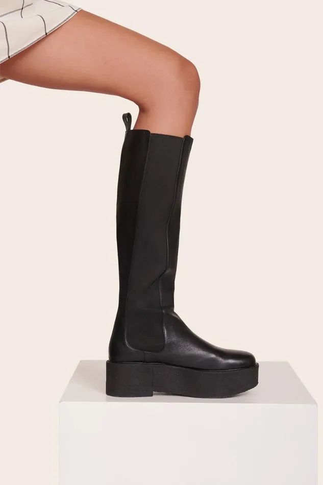 Women STAUD Boots PALAMINO TALL PLATFORM BOOT BLACK