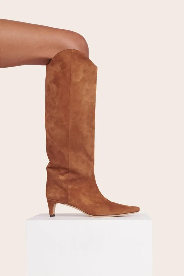 Women STAUD Boots WESTERN WALLY BOOT TAN SUEDE