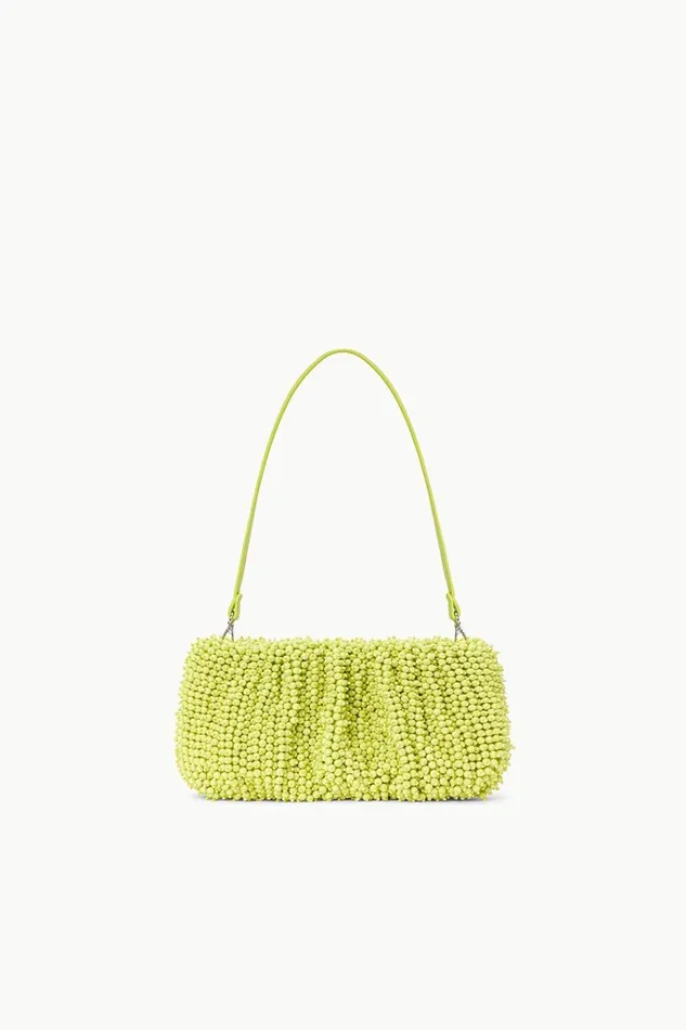 Women STAUD Clutches BEADED BEAN BAG CITRON