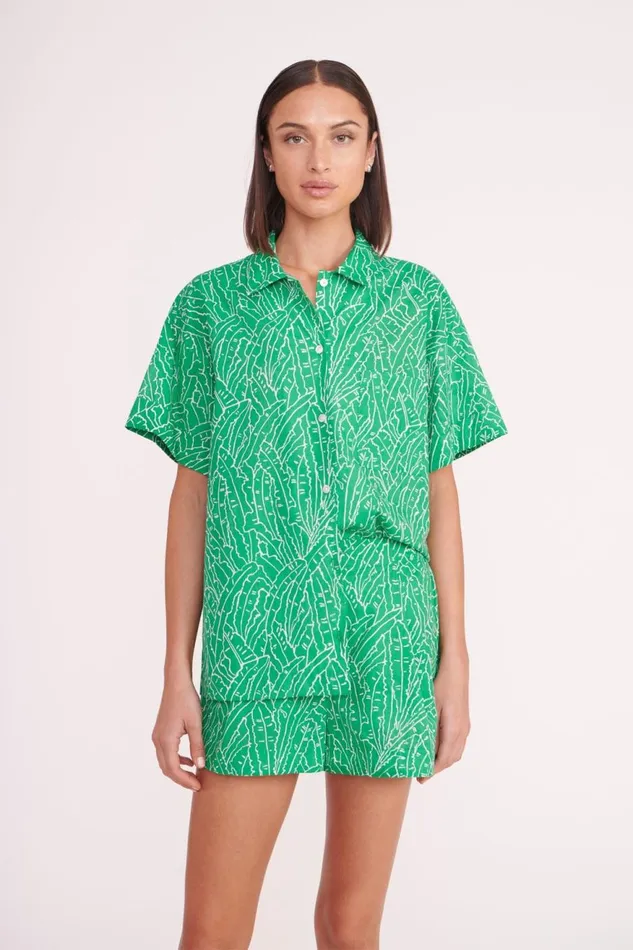 Women STAUD Cover Ups CHANNING TOP GREEN PALM