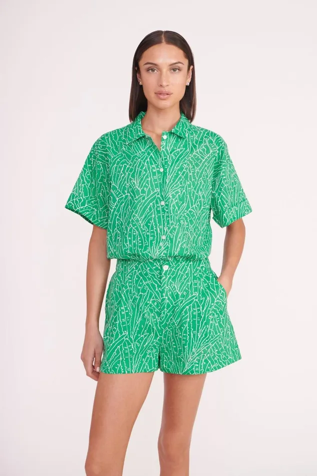 Women STAUD Cover Ups CHANNING TOP GREEN PALM