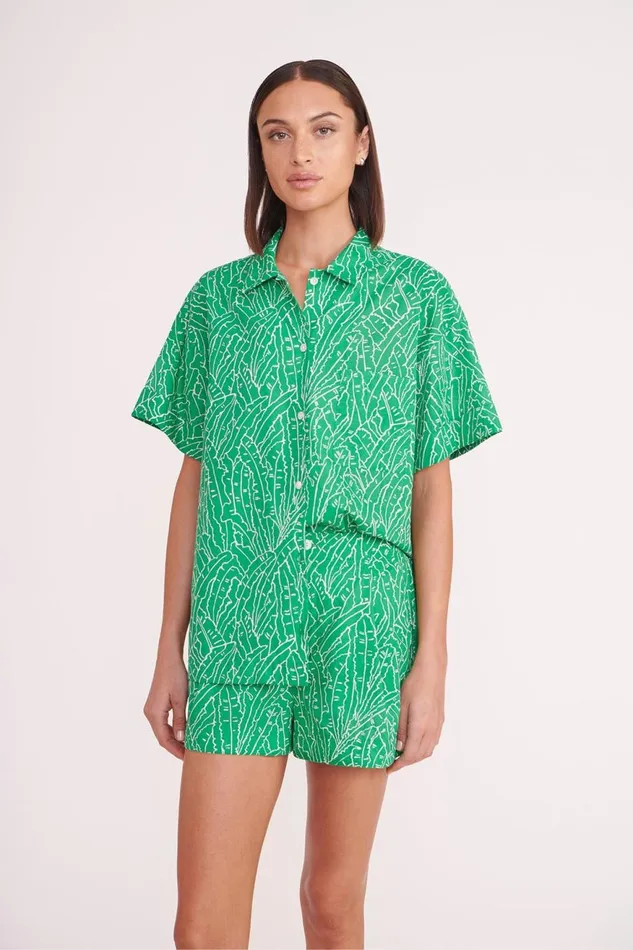 Women STAUD Cover Ups CHANNING TOP GREEN PALM