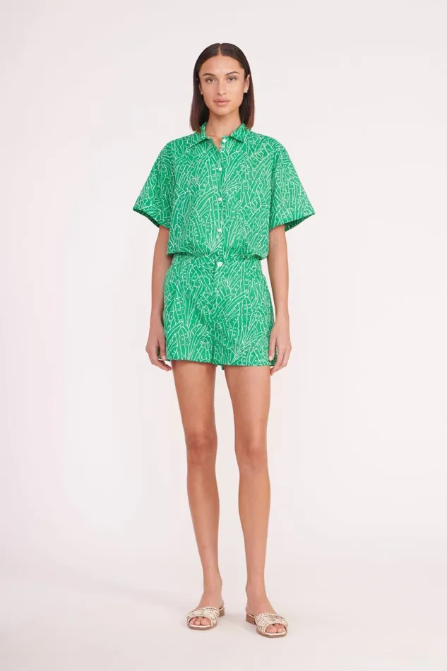 Women STAUD Cover Ups CHANNING TOP GREEN PALM