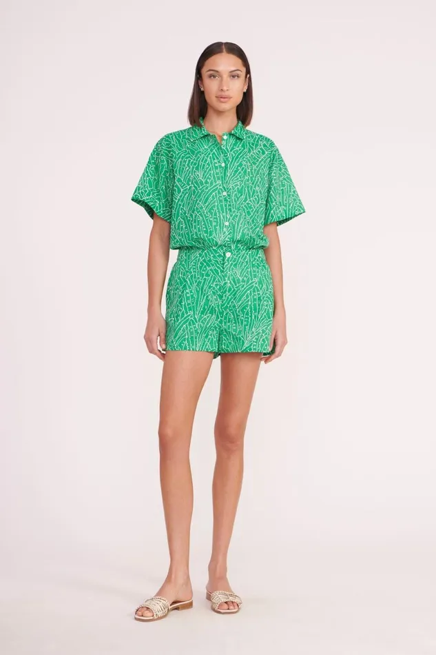 Women STAUD Cover Ups CHANNING TOP GREEN PALM