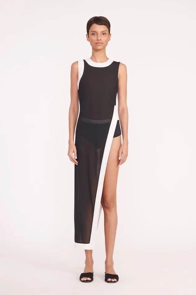 Women STAUD Cover Ups POINTER COVERUP BLACK WHITE