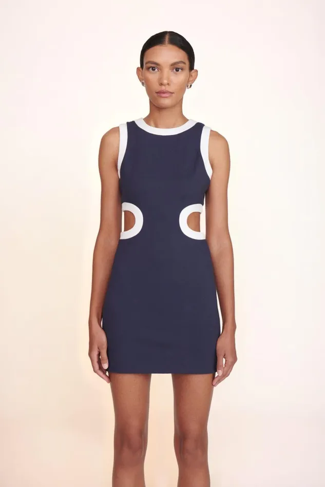 Women STAUD Dresses MINI DOLCE DRESS NAVY WHITE