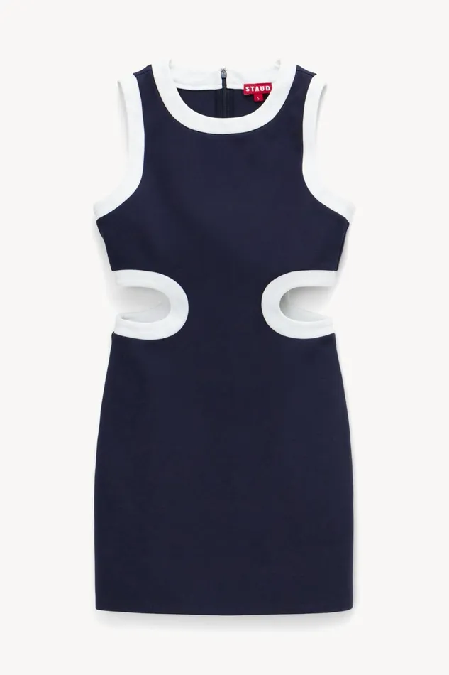 Women STAUD Dresses MINI DOLCE DRESS NAVY WHITE