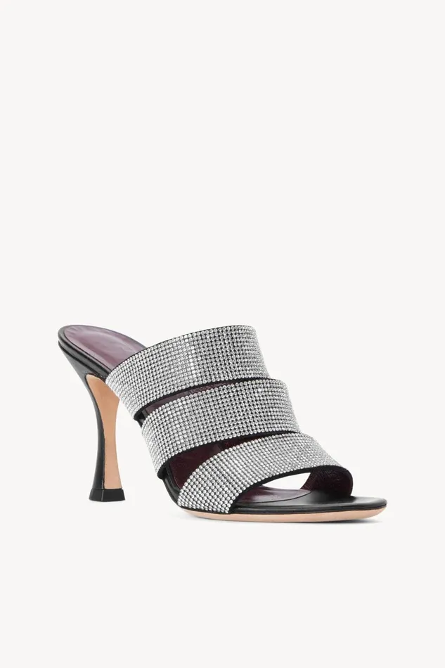 Women STAUD Heels SONNY RHINESTONE SANDAL BLACK