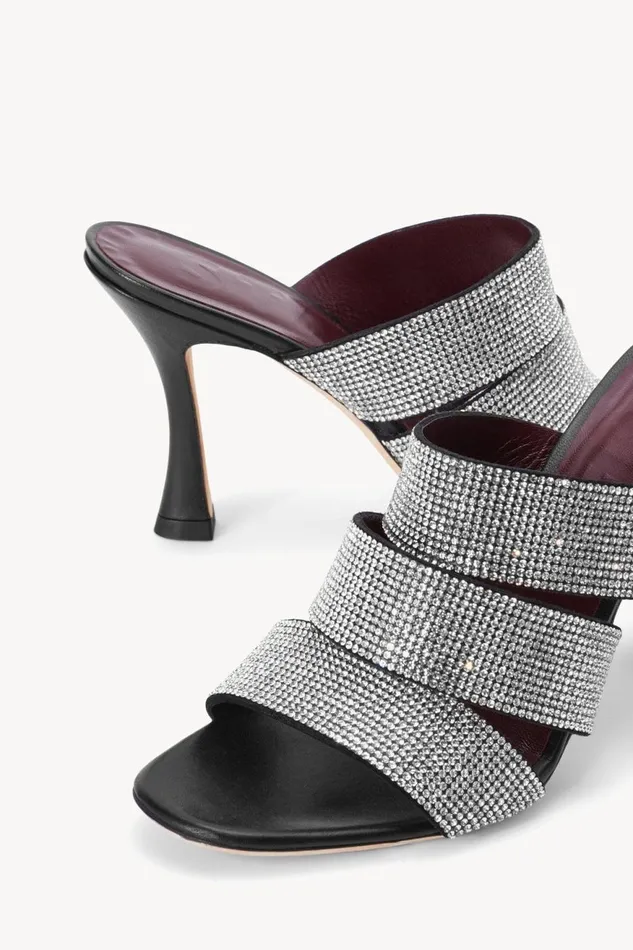 Women STAUD Heels SONNY RHINESTONE SANDAL BLACK