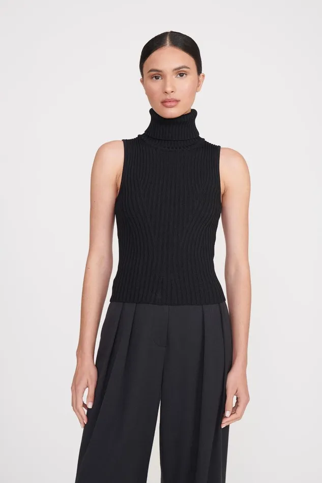 Women STAUD Knits CALLUM TOP BLACK