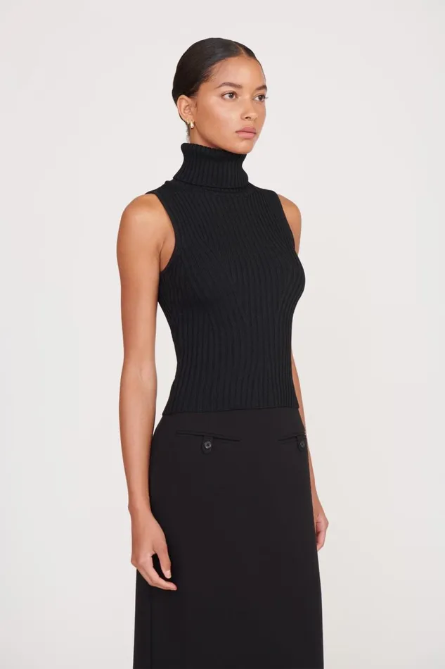 Women STAUD Knits CALLUM TOP BLACK Women STAUD Knits CALLUM TOP BLACK
