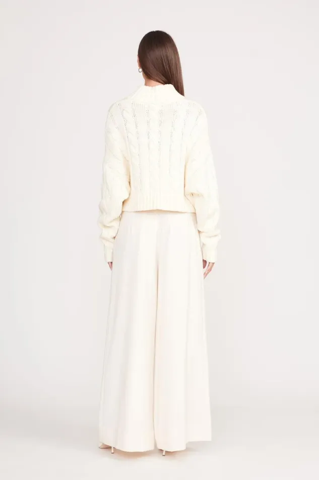 Women STAUD Knits CROPPED HAMPTON SWEATER IVORY Women STAUD Knits CROPPED HAMPTON SWEATER IVORY