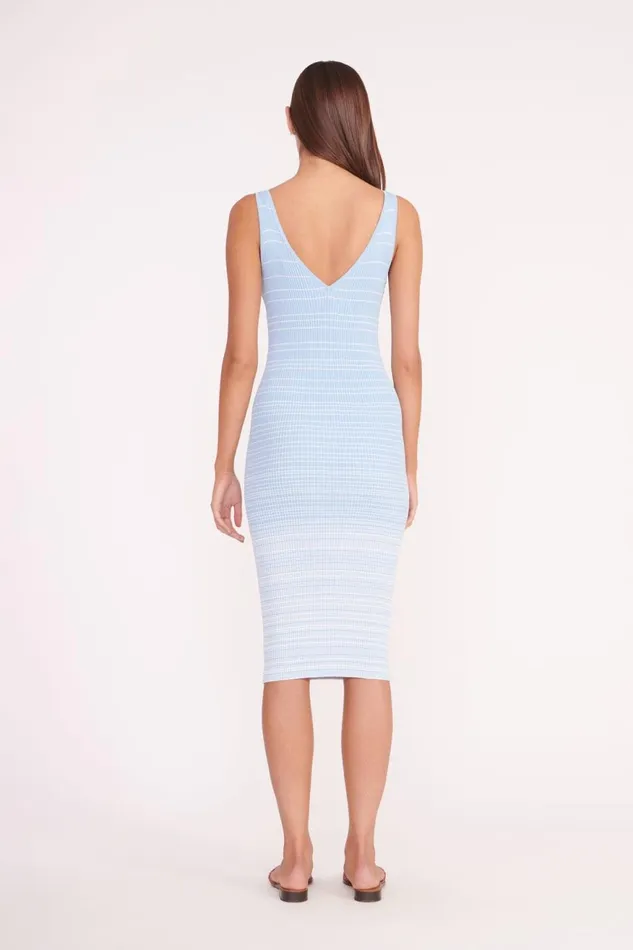 Women STAUD Knits DANA DRESS FRENCH BLUE WHITE