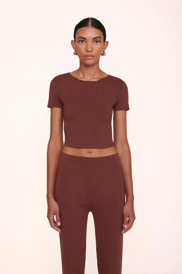 Women STAUD Knits ILA TOP BARK