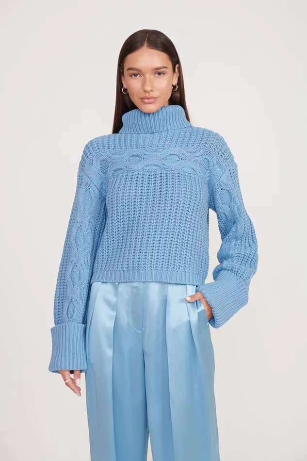 Women STAUD Knits VERNACULAR SWEATER FRENCH BLUE