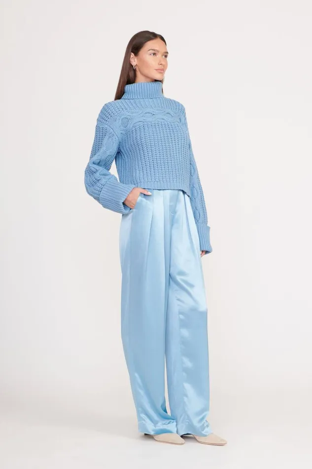 Women STAUD Knits VERNACULAR SWEATER FRENCH BLUE Women STAUD Knits VERNACULAR SWEATER FRENCH BLUE