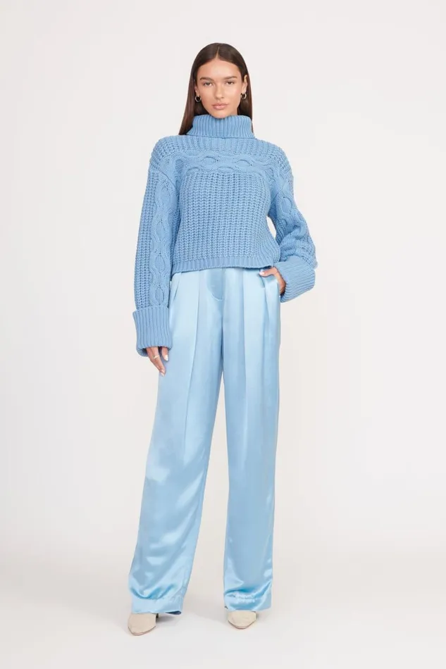 Women STAUD Knits VERNACULAR SWEATER FRENCH BLUE Women STAUD Knits VERNACULAR SWEATER FRENCH BLUE