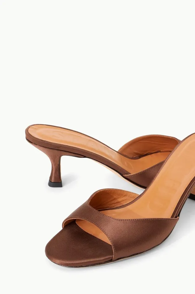 Women STAUD Mules and Flats BRIGITTE MULE CLOVE SATIN